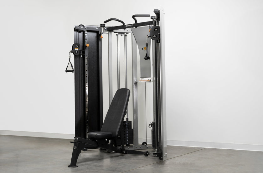 F9 Fold-Away Functional Trainer Open With Bench