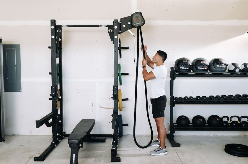 High Squat Rack with Endless Rope Trainer
