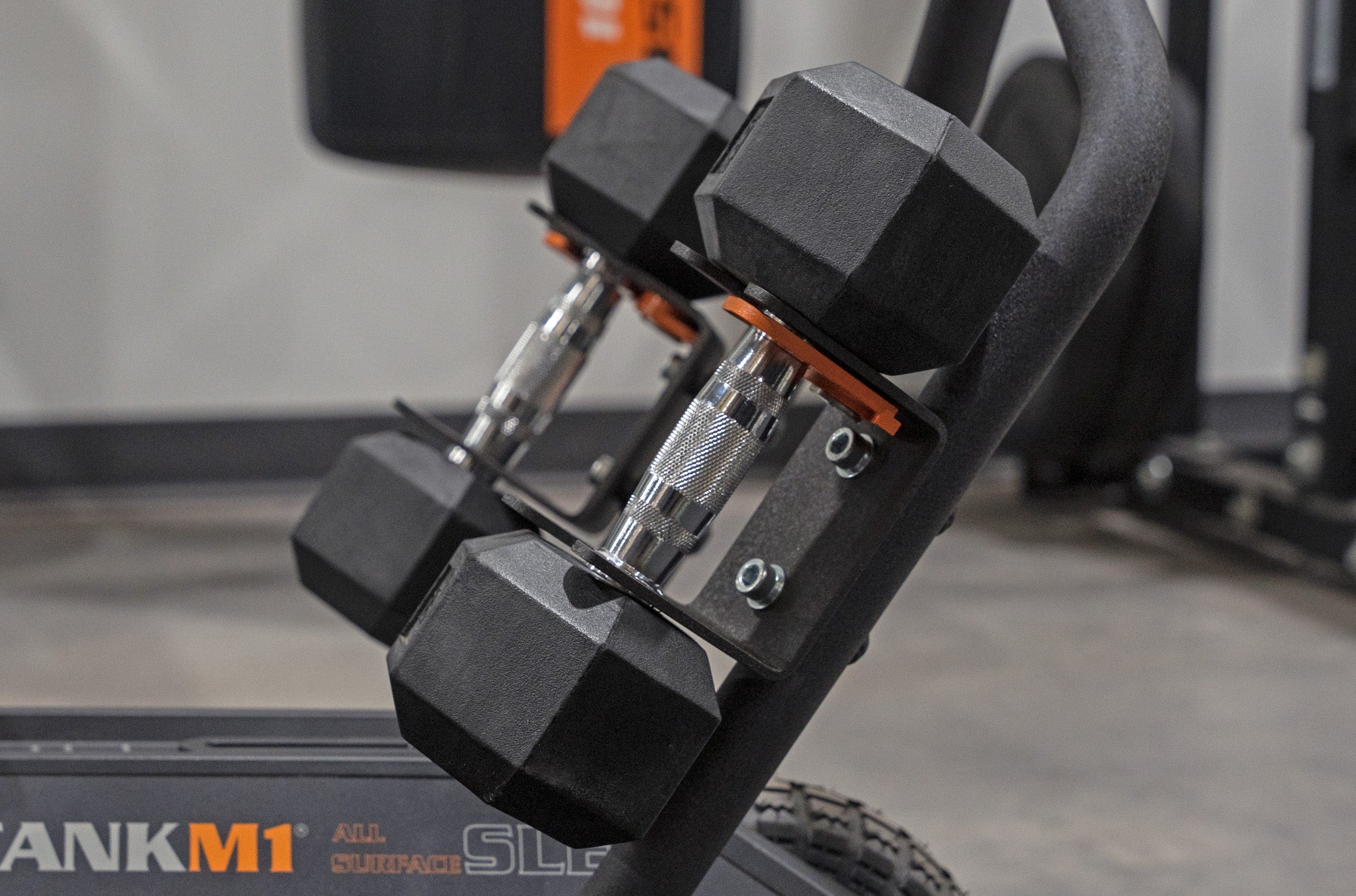Dumbbell Cradle Option adds Traction and Storage