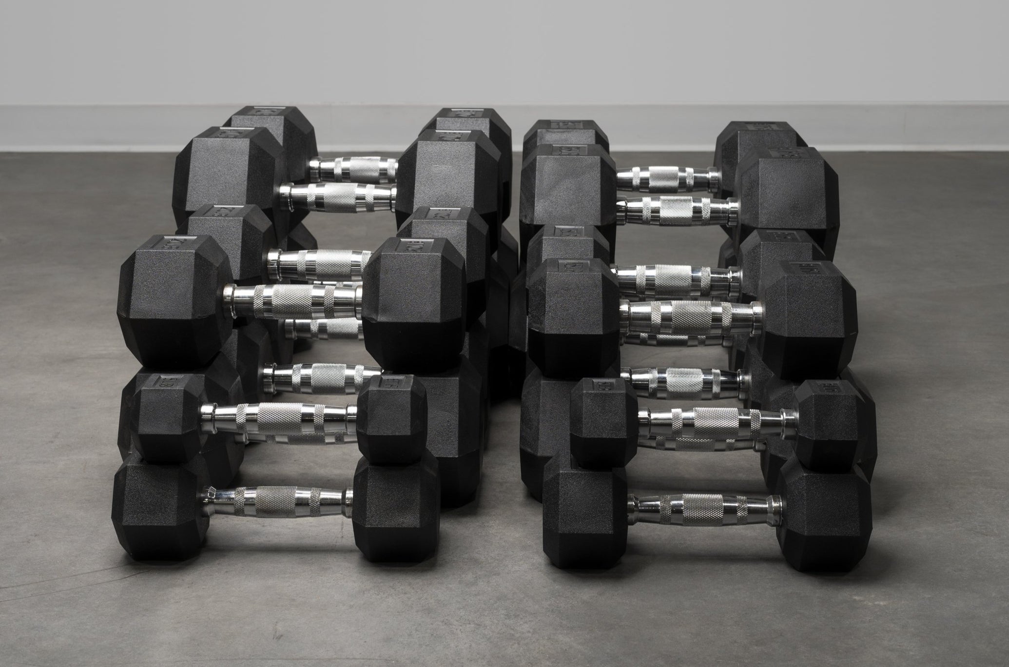 Rubber Hex Dumbbell Set