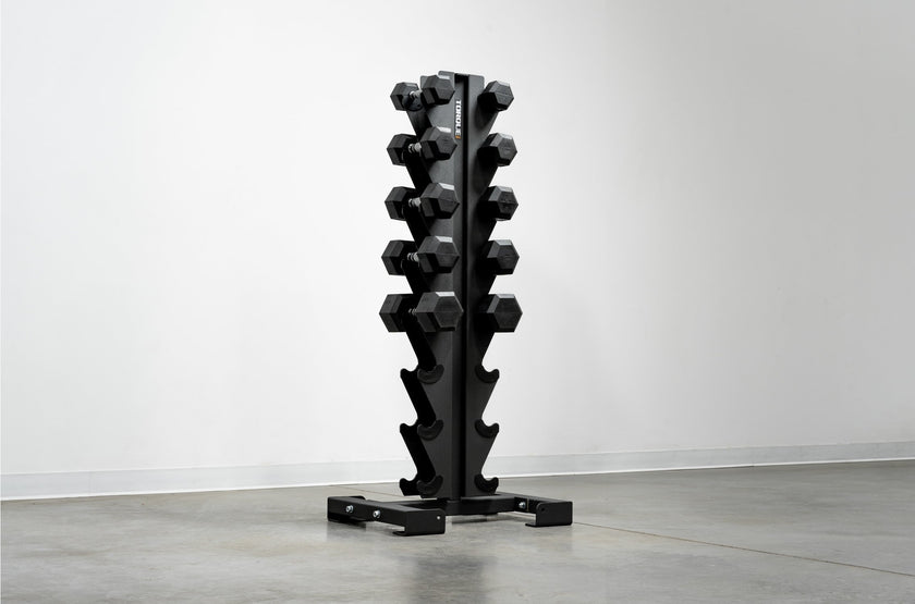 8 Pair Vertical Dumbbell Rack With Some Dumbbells &lt;black&gt;