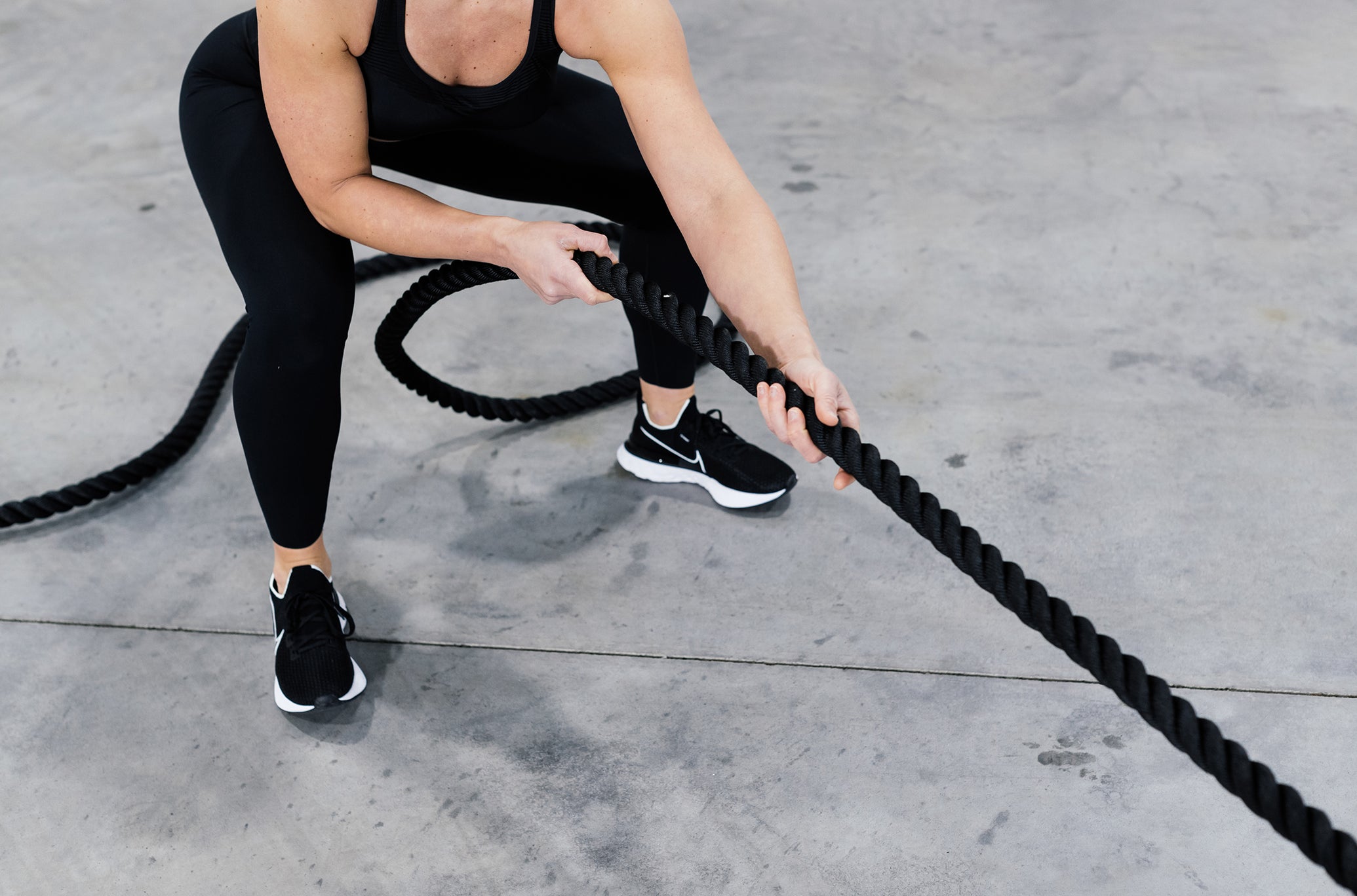 Woman Pulling With TANK Tow Rope